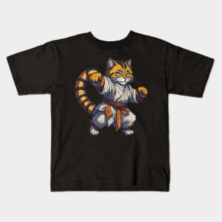 Cute Karate Cat Kids T-Shirt